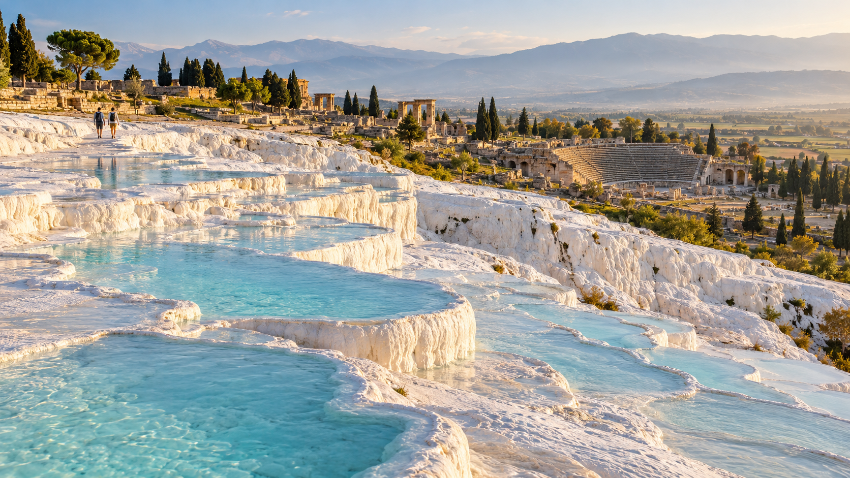 Pamukkale’de Beyazdan Taşa: Travertenlerden Hierapolis Akşamına