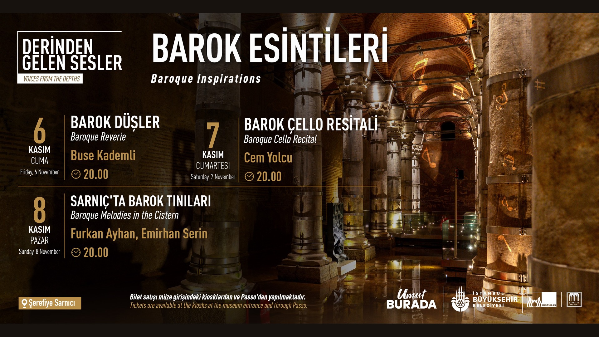 Şerefiye Sarnıcı’nda Barok Hafta Sonu: Derinden Gelen Sesler 6–8 Kasım’da
